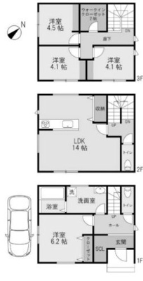 【土地図＋建物プラン例】 | 箕面市半町２丁目　土地