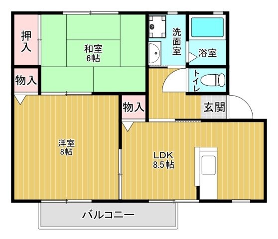 ハートフルハイツの間取り|※反転
