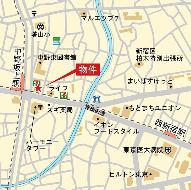 アクロスシティ中野坂上ハイツの地図