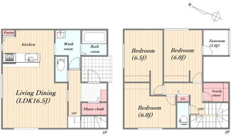 【間取り】 | 東広島市西条町御薗宇　NO14【57坪】
