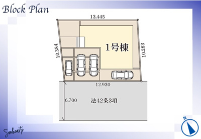 【区画図】 | 越谷市新川町1丁目新築戸建て