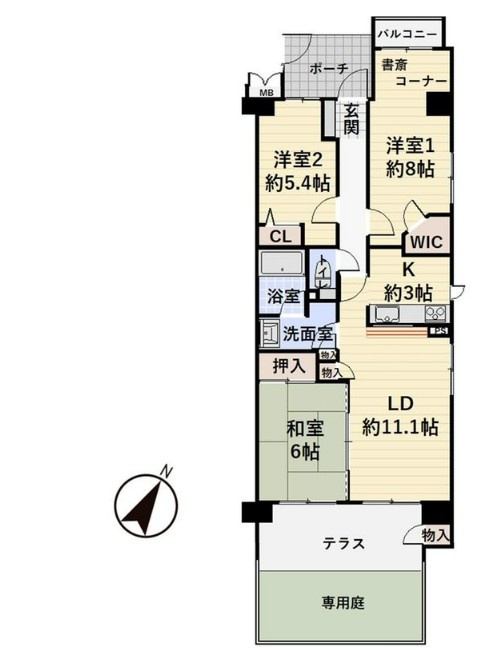 【中古マンション】オーベル川越・南大塚の間取り