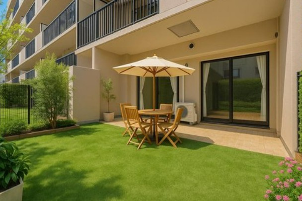 【中古マンション】オーベル川越・南大塚の庭|綺麗に保たれた専用のお庭です☆