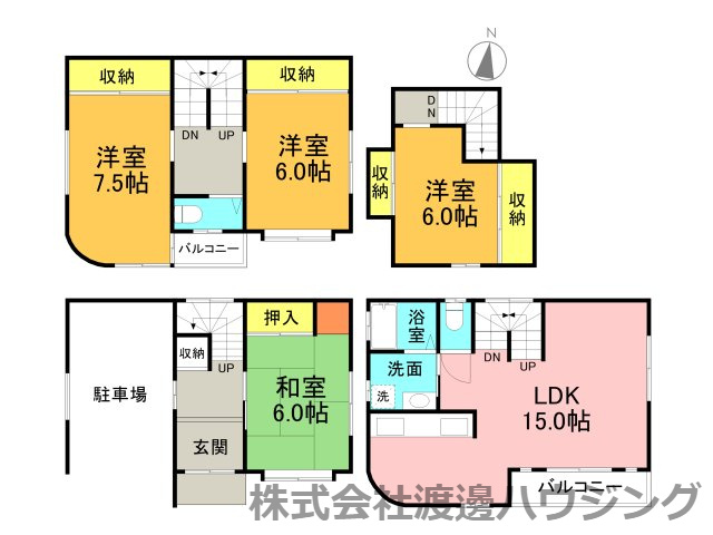 西成区岸里一戸建の間取り