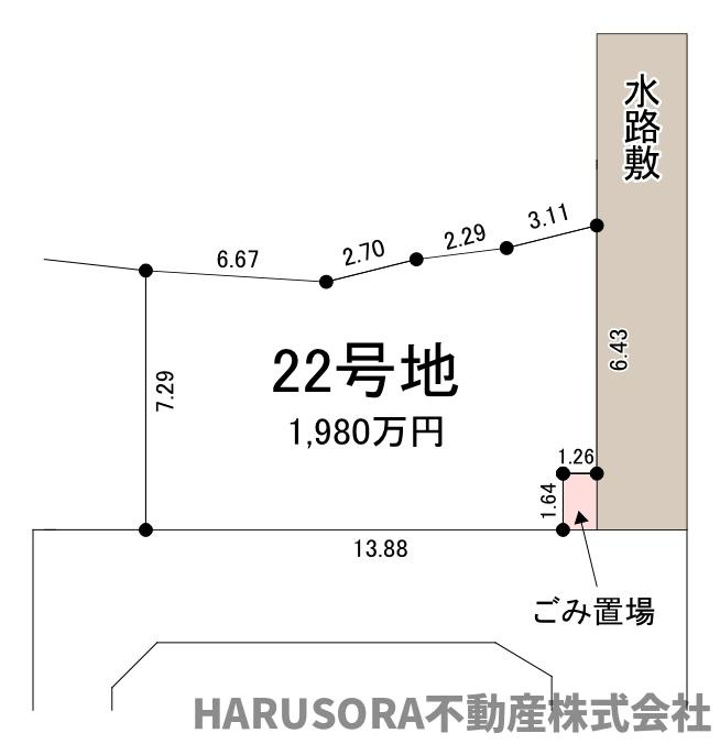 寝屋川市高宮２丁目　売土地の土地図