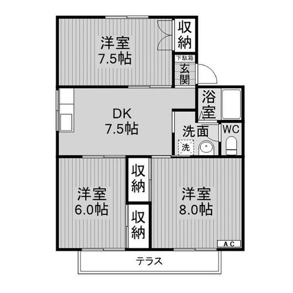 セジュール羽根北の間取り