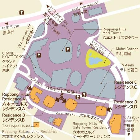 港区六本木６丁目の賃貸マンションの地図|全体配置図 