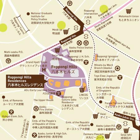 港区六本木６丁目の賃貸マンションの地図| 