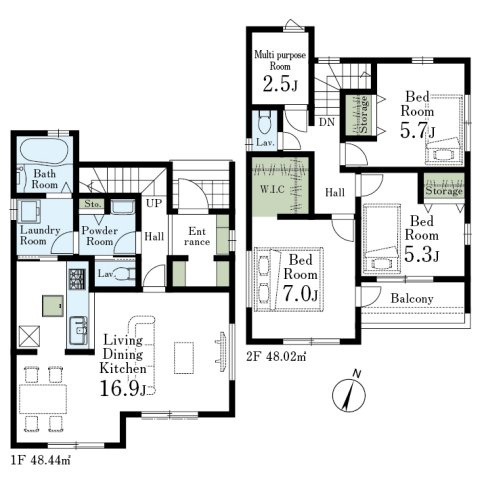 新築一戸建 狭山市東三ツ木・全3棟の間取り