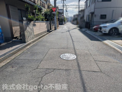 【前面道路含む現地写真】 | 明石市太寺4丁目 | 前面道路6ｍの公道、間口13ｍ接しています
