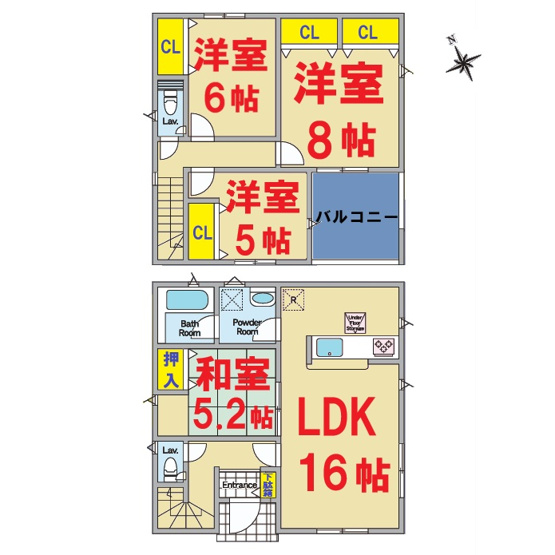 【間取り】 | 銚子市松本町5丁目2号棟 | 即日のご見学も可能です。お気軽に0476-37-3888までお問合せ下さい。