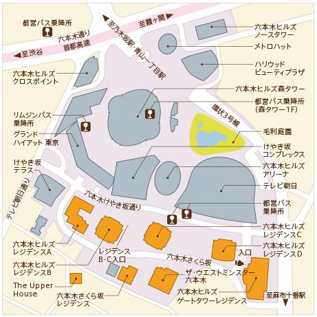 港区六本木６丁目の賃貸マンションの地図|敷地内全体図 