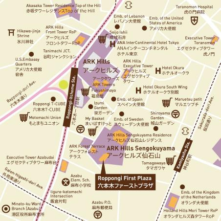 港区六本木１丁目の賃貸マンションの地図| 