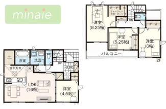 【間取り】 | 長期優良認定住宅　 完成してます　車4台　西志津全2棟　2号棟　　
