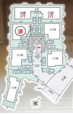 市川市本北方３丁目新築戸建【若宮小学校：7分】の区画図|3棟成約済み・4棟販売中！