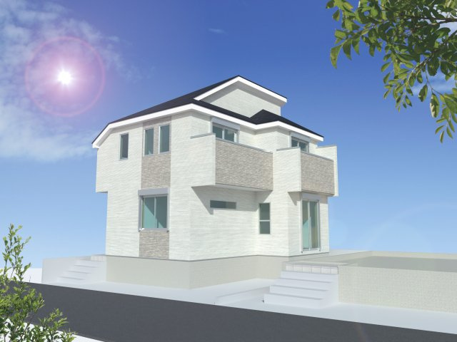 泉区中田東４丁目　新築戸建　5680万円の外観パース