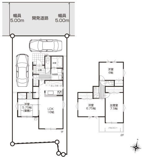 小田原市栢山　新築一戸建ての間取り