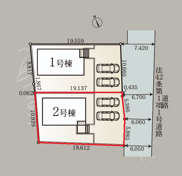 Cradlegarden　 高萩市高浜町　第2　2の区画図|敷地面積約65坪。東側、道路幅約6メートル。並列駐車可能です！気になる他の物件と合わせての現地ご案内も可能です。お気軽にお問い合わせください。

