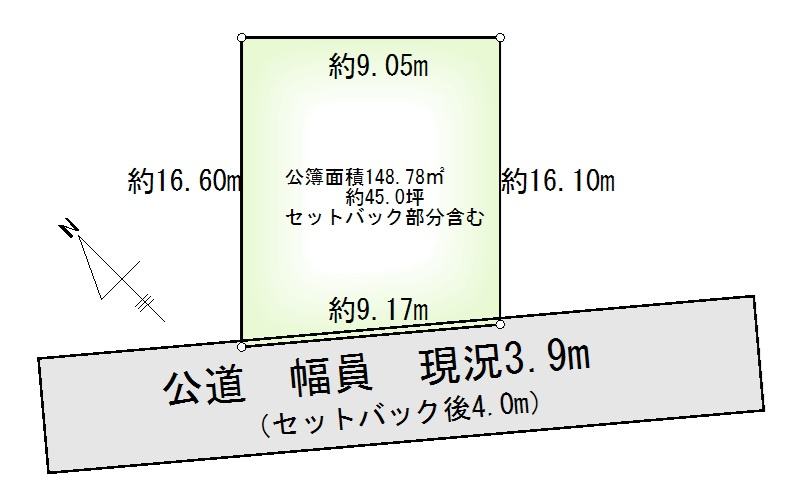 柏市柏　売地の土地図