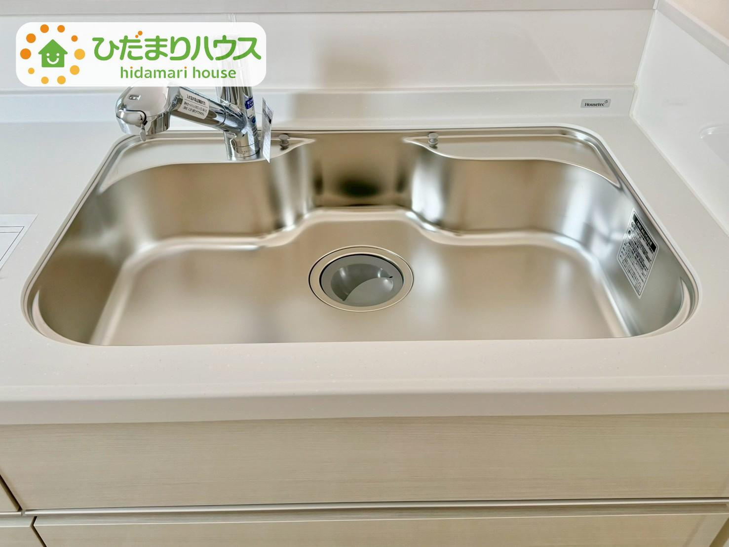野田市山崎22期　新築戸建　1号棟のキッチン|広々としたシンク！