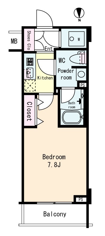 AXAS文京東大前の間取り|1Kの間取りとなっております。
25.91㎡