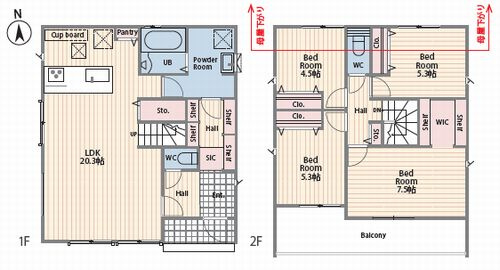 【間取り】 | 【仲介手数料０円】藤沢市遠藤3期　新築一戸建て | 【仲介手数料０円】藤沢市遠藤3期　新築一戸建て