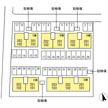 メゾン･テルシャトー B棟の区画図