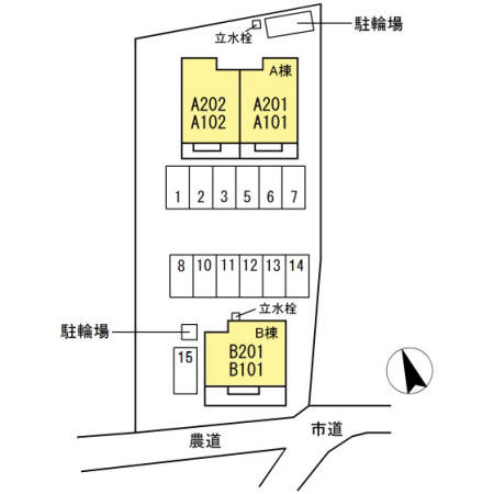 ネオシャトー A棟の区画図