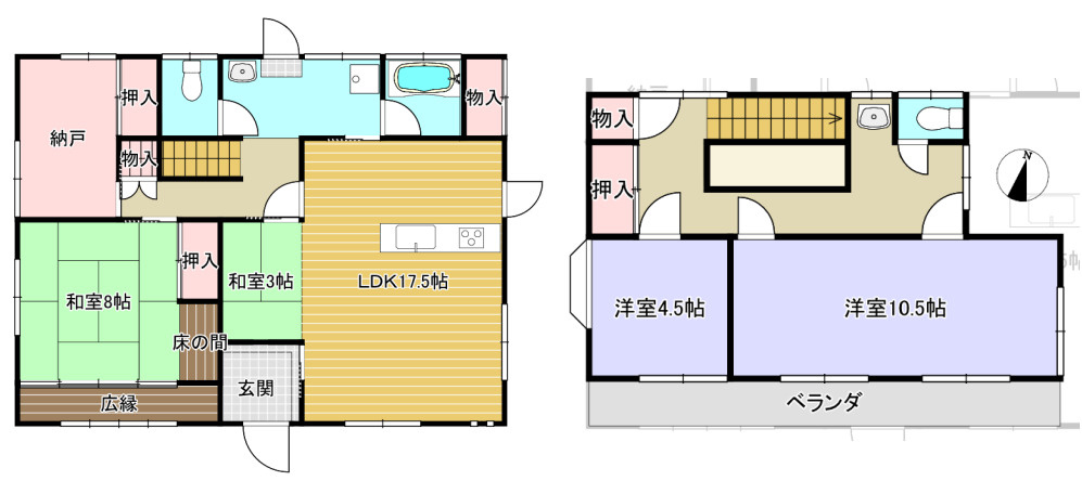 売中古住宅　水戸市河和田1丁目の間取り