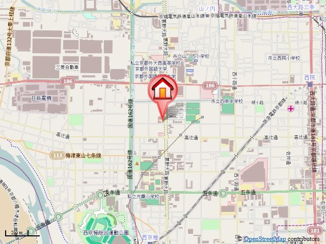 グランドパレス西院東館の地図