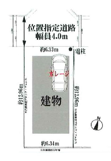 所沢市花園3丁目・全1棟　新築一戸建　～2LDK＋書斎～の区画図|前面道路は交通量の少ない閑静な住宅街。落ち着いて生活ができる住環境です。