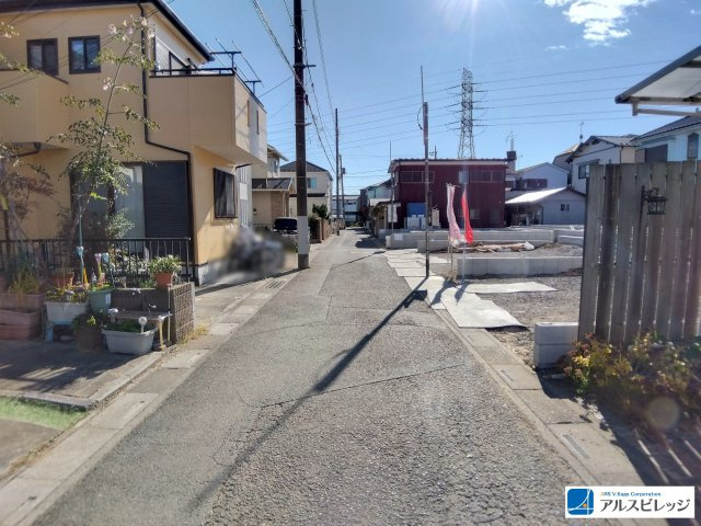 新築／富士見市水谷東16期　全４棟の前面道路含む現地写真