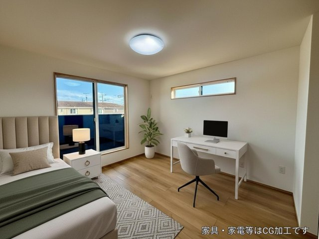 【洋室】 | 【洋室　CG家具設置イメージ】
※画像内に含まれる家具家電はCGで作成されたイメージです。実際の物件には付帯しません。