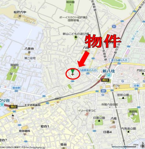藤和ライブタウン松戸新八柱の地図