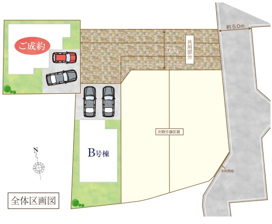 三郷市　戸ケ崎　新築戸建　全2棟の区画図|区画図です