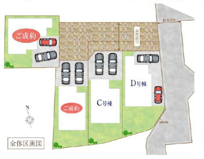 三郷市　戸ケ崎　新築戸建　全2棟の区画図|区画図です