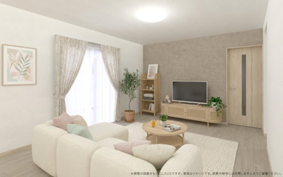 【完成予想図】 | 【LDK　イメージパース】
※画像は設計図面を基に作成したイメージです。