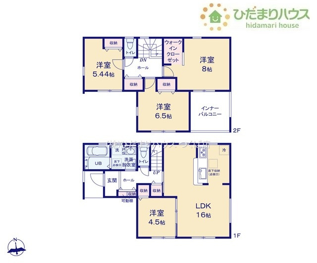 【間取り】 | 第1取手市野々井　新築戸建 | 雨の日も安全なインナーバルコニー☆安心してお出かけできますね(^_-)-☆