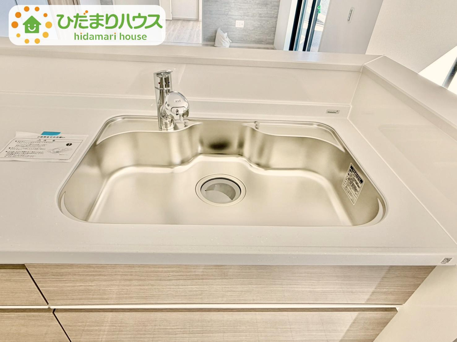 野田市山崎22期　新築戸建　3号棟のキッチン|広々としたシンク！
