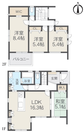 小田原市田島　新築戸建の間取り