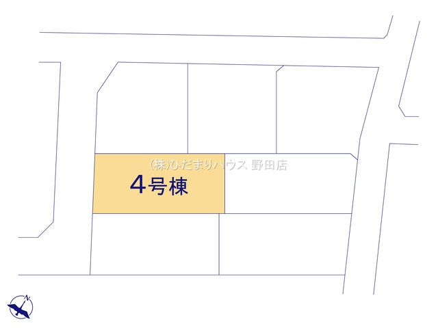 野田市山崎22期　新築戸建　4号棟の前面道路含む現地写真|一方 ： 南西 5m 私道