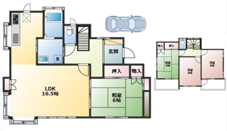 【間取り】 | 大間2丁目貸家 | 図面と異なる場合は現状有姿となります