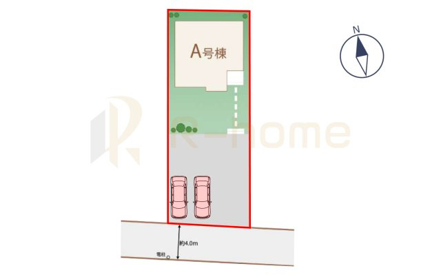 ひたちなか市平磯町　新築戸建て　A号棟の区画図|大きなお買い物だからこそ、メリット・デメリットを伝えさせて頂きます。
R-homeにお任せください♪