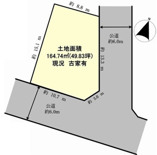 【土地図】 | 川越市上戸新町　建築条件なし売地　東武東上線『霞ヶ関駅』徒歩9分　【上戸小学区】