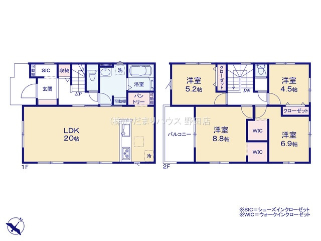 野田市山崎22期　新築戸建　6号棟の駐車場|2台分可能な駐車スペース（車種により異なります。）