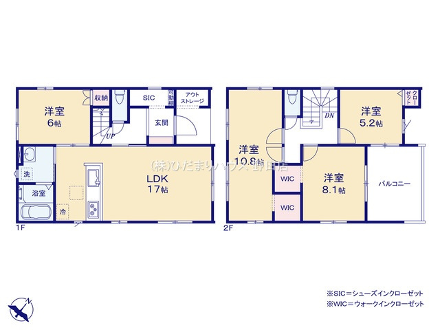 野田市山崎22期　新築戸建　7号棟の間取り|4LDK+WIC