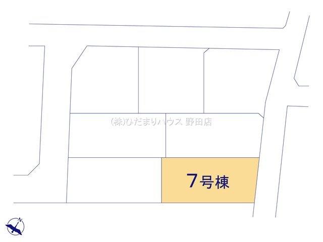 野田市山崎22期　新築戸建　7号棟の区画図|一方 ： 北東 4m 公道