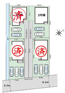 【区画図】 | 沖縄市大里4期（全4棟）ラスト2号棟 | 2号棟　
