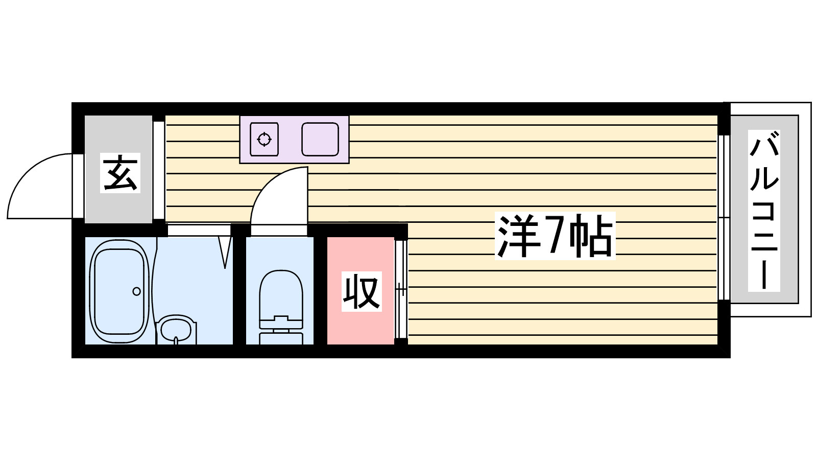 姫路市網干区北新在家のハイツの間取り