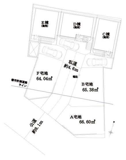 【区画図】 | 板橋区中台１丁目　建築条件付売地　B区画 | 上板橋駅徒歩7分の好立地に建売3棟、売地3区画が登場！
